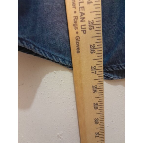 Calvin Klein Womens Denim Short Sleeve Western Roll Tab Casual Sz Medium Shirt - Picture 6 of 7